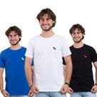 Kit 3 camisetas basica gola careca super oferta