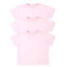 Kit 3 Camisetas Básica Menina Infantil Juvenil 100% Algodão Gola Redonda Sem Estampa