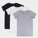 Kit 3 Camisetas Básicos Feminina Kit 3 Camisetas Básicos Feminina