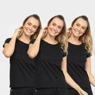 Kit 3 Camisetas Básicos K013 Feminina
