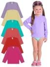Kit 3 Camisetas bebê Menina Proteção Manga Longa camisa termica menina verão para meninas bebês