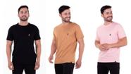Kit 3 Camisetas Blusas Camiseta Masculinas Básicas lisas Flero