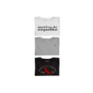 Kit 3 Camisetas Carimbo Gaze Brasa E Orgulho Reserva Mini
