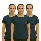 Kit 3 Camisetas Feminina Básica Dry Fit Lisa Tradicional