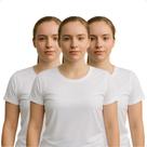 Kit 3 Camisetas Feminina Poliéster Seca Rápido Não Amassa