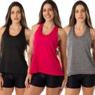 Kit 3 Camisetas Fristyle Regatinha Dry Fit Básica Feminina Adulto