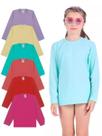 Kit 3 Camisetas infantil Menina Proteção Manga Longa camisa térmica moda praia menina verão para meninas