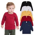 Kit 3 Camisetas Manga Longa Bebê Menino Básica Lisa camisetas para bebê conforto manga longa