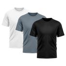 Kit 3 Camisetas Masculina Dry Fit Proteção Solar UV Básica Lisa Treino Academia Passeio Fitness Ciclismo Camisa