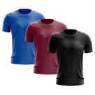 Kit 3 Camisetas Masculina Manga Curta Dry Básica Lisa Proteção Solar UV Térmica Blusa Academia