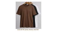 Kit 3 Camisetas Masculinas Oversized Cores Lisa
