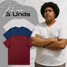 Kit 3 Camisetas Masculinas Plus Size Gola V Dry Fit Lisa Básicas Cores Diversas