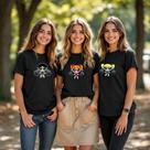 Kit 3 Camisetas Meninas Super Poderosas Manga Blusão Preta