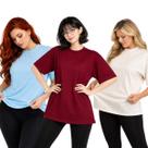Kit 3 Camisetas Oversized Feminina