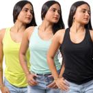 Kit 3 Camisetas Regata Feminina tecido Viscolycra TechMalhas Kit 3 Camisetas Regata Feminina tecido Viscolycra TechMalhas