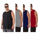 Kit 3 CAMISETAS REGATAS PLUS SIZE Masculinas Lisas 100% Algodão