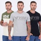 Kit 3 Camisetas Vibe Cinza Preta e Verde
