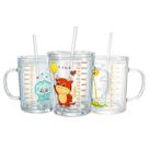 Kit 3 Caneca 350ml Infantil Medidora Tampa Canudo Alça Vitamina Vidro Copo Bebidas Multiuso Cozinha