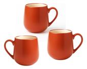 Kit 3 Caneca Café Chá Ceramica Denny Marrom 440ml Servir Gra