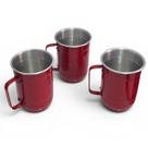 Kit 3 Caneca Chopp 550ml Cerveja Vinho Alumínio Borda Polida
