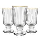 Kit 3 Caneca De Vidro Capuccino Expresso Café Irish Coffee Graffiato 220ml