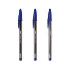Kit 3 Canetas Esferográfica Cristal Bic Bold 1.6mm Azul