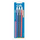 Kit 3 Canetas Esferográficas Coloridas Cis Spiro 0.7 Mm