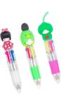 Kit 3 Canetas Esferográficas Multi Color 4-in-1 Divertida