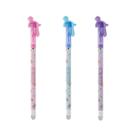 Kit 3 Canetas Gel Apagável Fantasia Gato 05mm Tinta Azul Conjunto Escolar Colorido Fofo Animais CiS