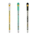 Kit 3 Canetas Gel Apagável Fantasia Pato 0.5mm Tinta Azul Conjunto Escolar Colorido Fofo CiS Texto