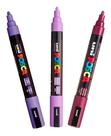 Kit 3 Canetas Posca PC-5M Vinho, Lavanda e Lilás Uni-ball