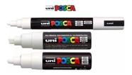 Kit 3 Canetas Posca PC5M,PC7M,PC8K Branca Kit 3 Canetas Posca PC5M,PC7M,PC8K Branca