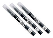 Kit 3 Canetas PRETA Permanente Tecido Marker GIOTTO - 495436