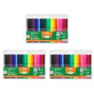 Kit 3 Canetinhas Hidrografica Plus 24 Cores Escolar Leo&Leo