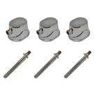 Kit 3 Canoa Tom Caixa Bumbo Cromo 19.1 + 3 Parafuso 45mm M6