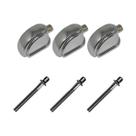 Kit 3 Canoas Tom Caixa Cromo 19.10 + 3 Parafusos 51x 6mm M6