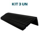 Kit 3 cantoneira degrau escada porta onibus van 1mt preta