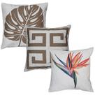 Kit 3 Capa Almofada Costela Adão Folha Geometria Estrelícia 45x45 Linho
