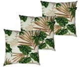 Kit 3 Capa De Almofada Belize Folha Costela de Adão Impermeável 45cmx45cm