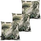 Kit 3 Capa de Almofada Waterhavana Impermeável Estampa Digital 100% Algodão Folha Costela de Adão Área Externa 43cmx43cm