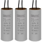 KIT 3 CAPACITOR PERMANENTE COM CABO 70 UF 250 Volts