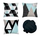 kit 3 capas almofada azul preto 40x40 + almofada nó preto kit 3 capas almofada azul preto 40x40 + almofada nó preto