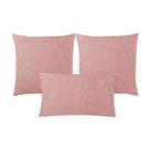 Kit 3 Capas Almofada Baguete Bouclé Quadradas e Retangular Zíper Invisível, Texturizado
