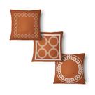 Kit 3 Capas Almofada Círculos 43x43cm Microfibra Caramelo Kit 3 Capas Almofada Círculos 43x43cm Microfibra Caramelo