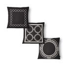 Kit 3 Capas Almofada Círculos 43x43cm Microfibra Preto Kit 3 Capas Almofada Círculos 43x43cm Microfibra Preto