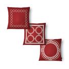 Kit 3 Capas Almofada Círculos 43x43cm Microfibra Vermelho Kit 3 Capas Almofada Círculos 43x43cm Microfibra Vermelho