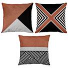 Kit 3 Capas Almofada De Linho Estampa Tribal Terracota 43x43 Kit 3 Capas Almofada De Linho Estampa Tribal Terracota 43x43