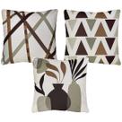 Kit 3 Capas Almofada Linho África Africana Geometrias 43x43