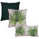 Kit 3 Capas Almofada Linho Costela Adão Livistona + Baguete