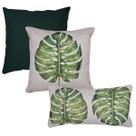 Kit 3 Capas Almofada Linho Costela Adão Livistona + Baguete